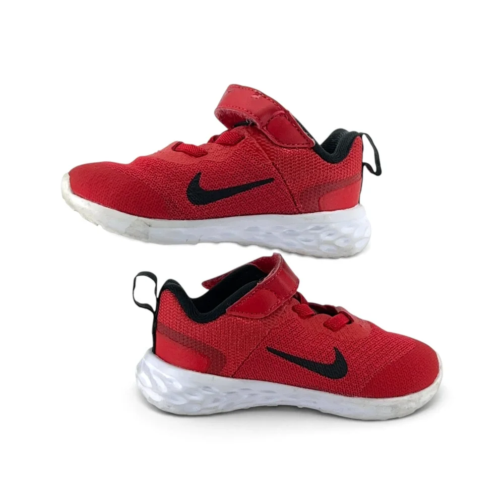 Nike Revolution 6 Toddler Red Black Running Sneakers Size 6C